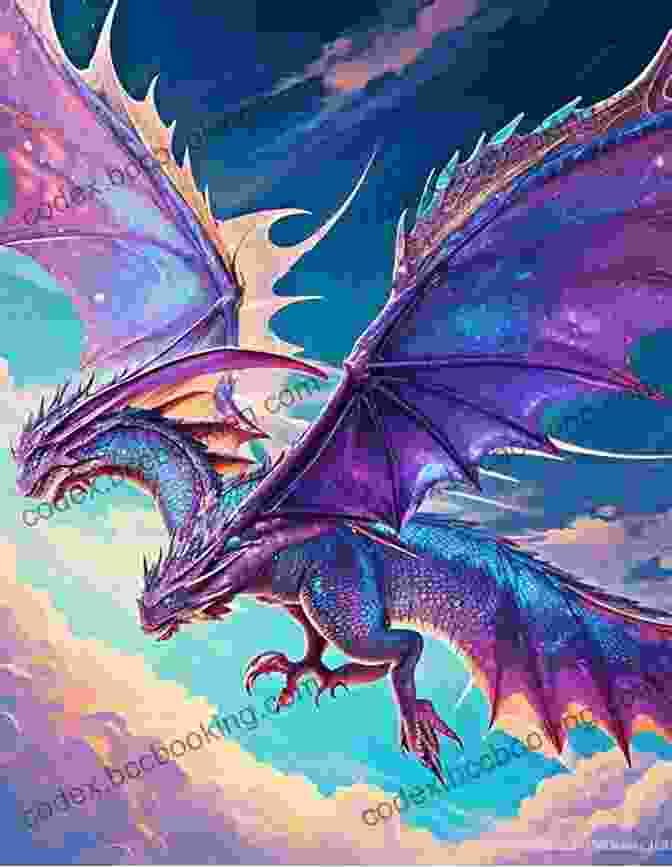 A Majestic Dragon Soaring Through The Sky, Its Scales Shimmering In Iridescent Hues. A Of Dragons Ruth Manning Sanders