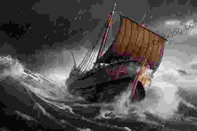A Majestic Viking Ship Sailing Through Stormy Seas, Its Sails Billowing In The Wind History In A Hurry: Vikings