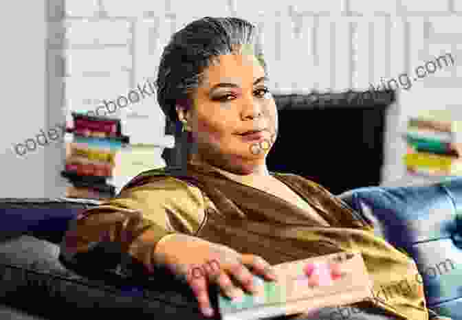 A Photograph Of Roxane Gay, A Large Black Woman, Wearing A Black Dress. She Is Looking Directly At The Camera With A Serious Expression. Hunger: A Memoir Of (My) Body