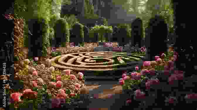 An Intricate Labyrinth Adorned With Medieval Roses, Leading Into A Mysterious Chamber The Name Of The Rose