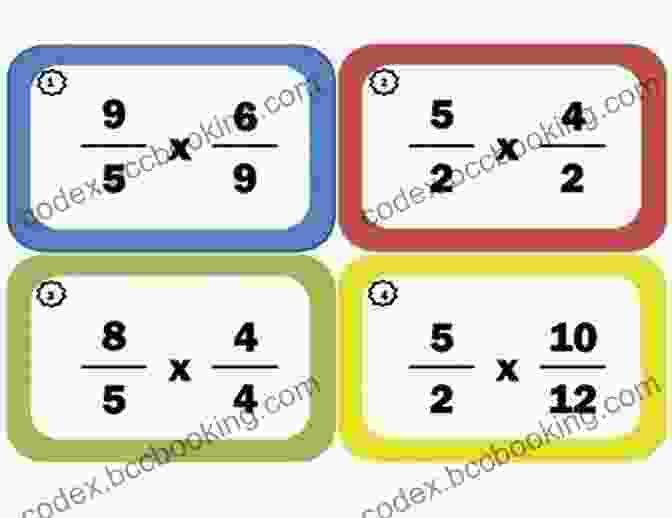 Colorful And Engaging Flash Cards Featuring Fraction Multiplication Problems Fraction Multiplication Flash Cards (Fraction Flash Cards 2)