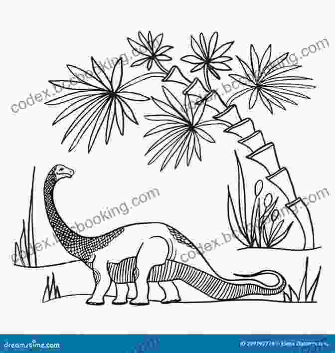 Coloring Book Illustration Depicting Dinosaurs In The Cretaceous Period Enormous Dinosaurs: Dinosaurs Coloring (Dinosaur Coloring And Art Series)