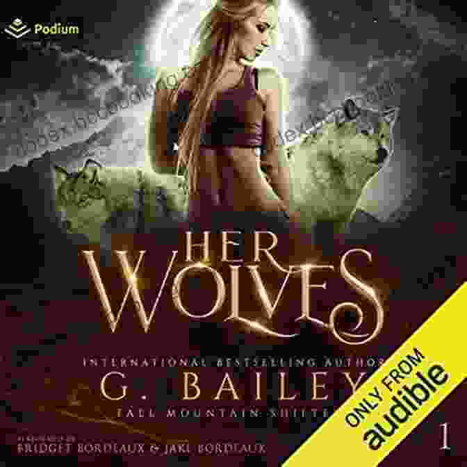 Her Night Wolf: Fall Mountain Shifters Book Cover Featuring A Woman In A Flowing Dress, Surrounded By Wolves. Her Night Wolf (Fall Mountain Shifters 5)