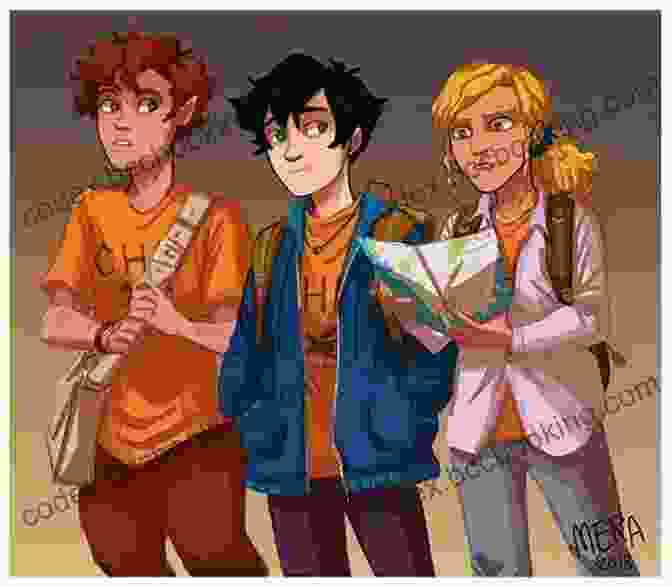 Percy Jackson And His Friends Annabeth And Grover, Standing Together In A Heroic Pose Percy Jackson And The Olympians: The Lightning Thief Illustrated Edition