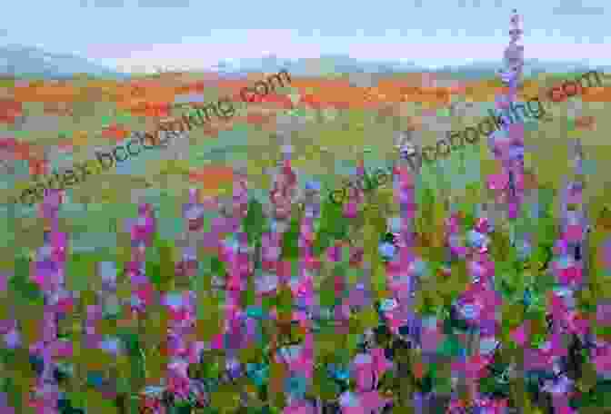Rolling Green Hills Dotted With Wildflowers, Painted In Acrylics By Enrique Zaldivar Acrylic Landscapes: Paintings By Enrique Zaldivar