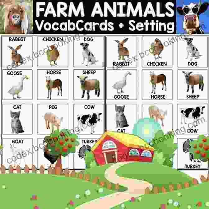 Vocabulary Flash Cards Cartoon Animals Farm Vocabulary Flash Cards Cartoon Animals Farm: Fill In Blank Word Kind Of Animal Farm For Kids And Preschools For Learning Skill Development